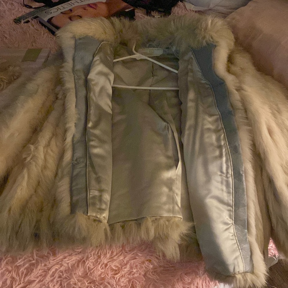Blue fox fur coat made in Finland
